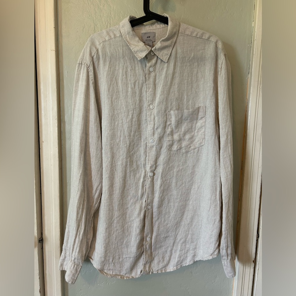 H&M 100% Linen Button Up